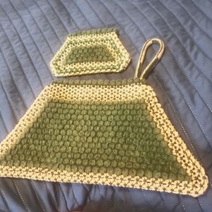 Vintage handmade bag with matching wallet